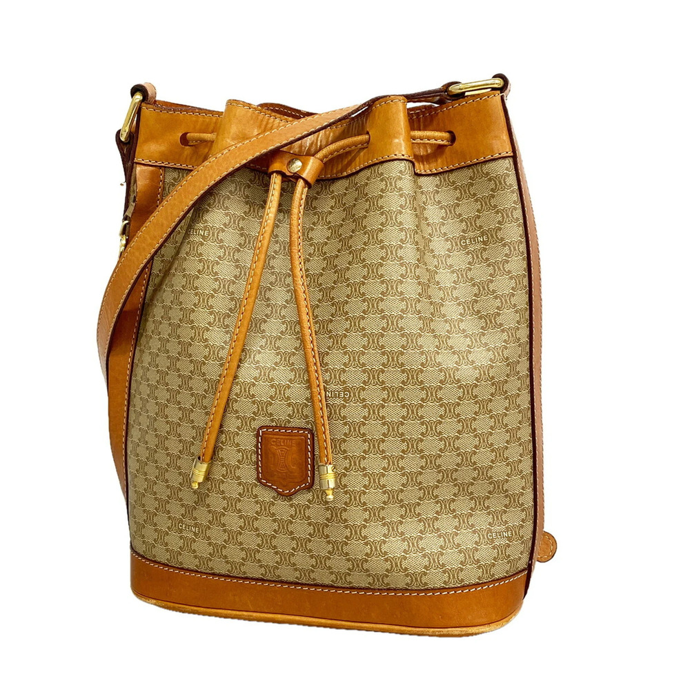 Celine Macadam Shoulder Bag, Brown/Beige, Women's, P3448800
